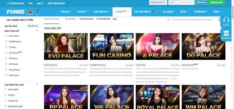 Một số điểm vượt trội của sảnh Casino từ Fun 88 mà anh em nên biết