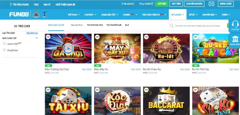 Tổng quan về cá cược 3D Casino tại Fun88